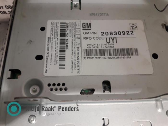 Radio module van een Chevrolet Cruze 2009
