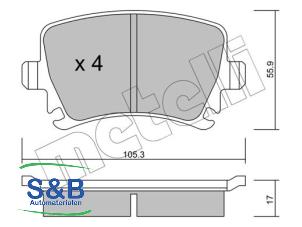 Nieuwe Remblok achter Volkswagen Golf Prijs € 36,03 Inclusief btw aangeboden door Schaap & Bron