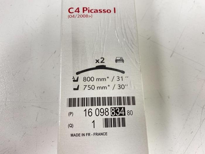 Ruitenwisserblad Set van een Citroën C4 Picasso (UD/UE/UF) 1.6 HDi 16V 110 2009