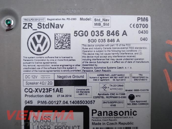 Regelunit Multi Media van een Volkswagen Golf Sportsvan (AUVS) 1.2 TSI 16V BlueMOTION 2014