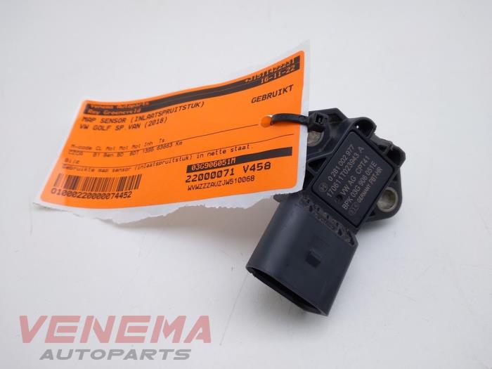 Gebruikte Map Sensor (inlaatspruitstuk) Volkswagen Golf Sportsvan (AUVS) 1.4 TSI 16V Prijs € 14,99 Margeregeling aangeboden door Venema Autoparts