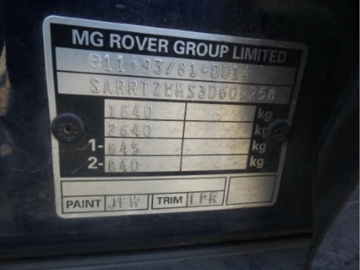Portiergreep 4Deurs links-achter van een Rover 45 1.6 16V 2003
