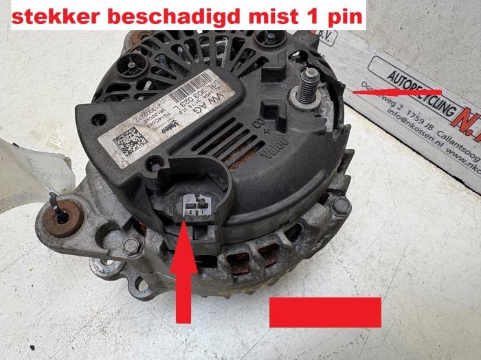 Gebruikte Dynamo Volkswagen Golf VII (AUA) 1.6 TDI BlueMotion 16V Prijs op aanvraag aangeboden door N Kossen Autorecycling BV