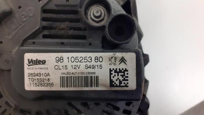 Dynamo van een Peugeot 308 SW (L4/L9/LC/LJ/LR) 1.6 BlueHDi 120 2015