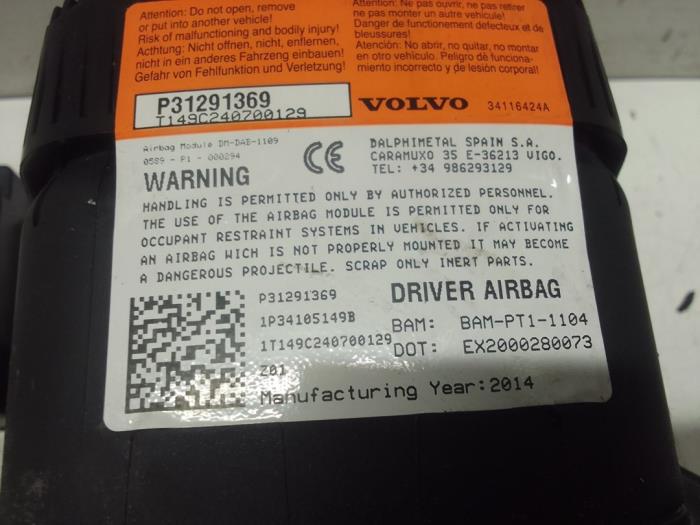 Airbag Set+Module van een Volvo V40 (MV) 1.6 D2 2014