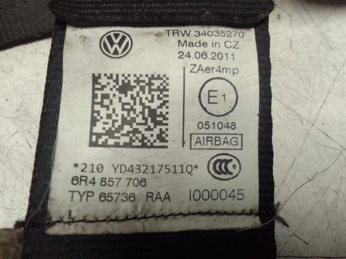 Airbag Set+Module van een Volkswagen Polo V (6R) 1.6 TDI 16V 90 2011