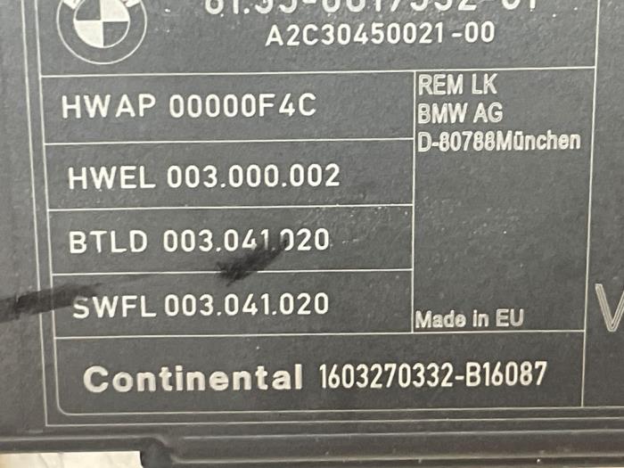 Computer Body Control van een BMW 1 serie (F20) 114d 1.5 12V TwinPower 2016