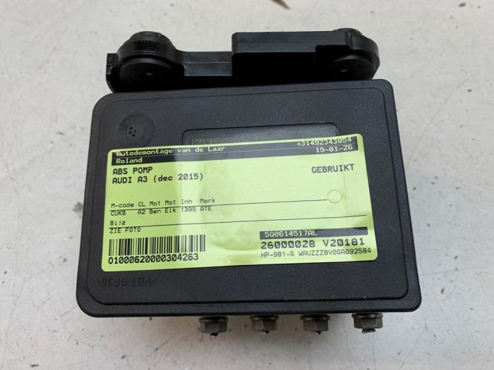 Gebruikte ABS Pomp Audi A3 Sportback (8VA/8VF) 1.4 TFSI 16V e-tron Prijs € 125,00 Margeregeling aangeboden door Autodemontage van de Laar