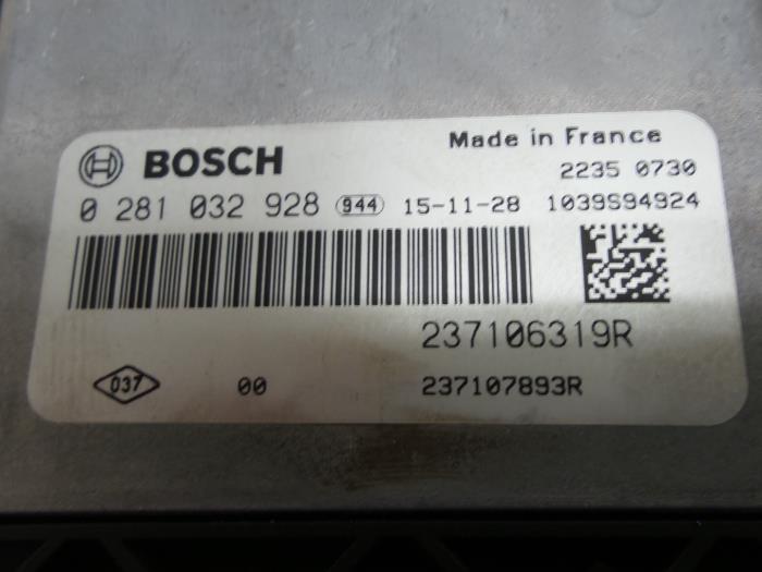 Computer Motormanagement van een Renault Megane IV (RFBB) 1.6 Energy dCi 130 2016