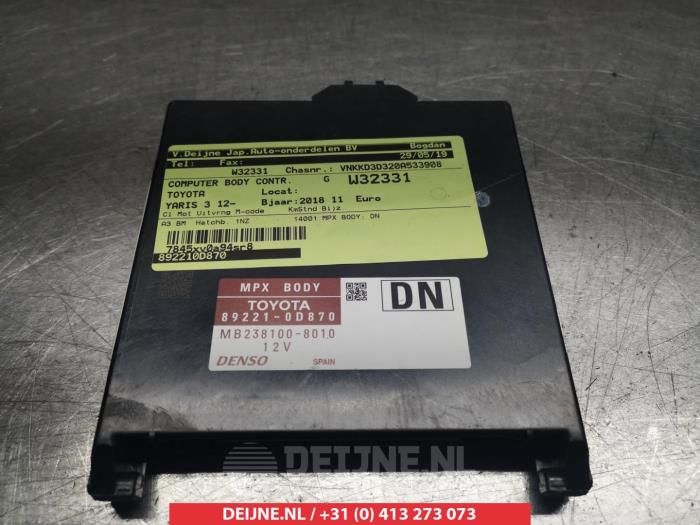 Gebruikte Bodycontrol Module Toyota Yaris III (P13) 1.5 16V Hybrid Prijs € 50,00 Margeregeling aangeboden door V.Deijne Jap.Auto-onderdelen BV