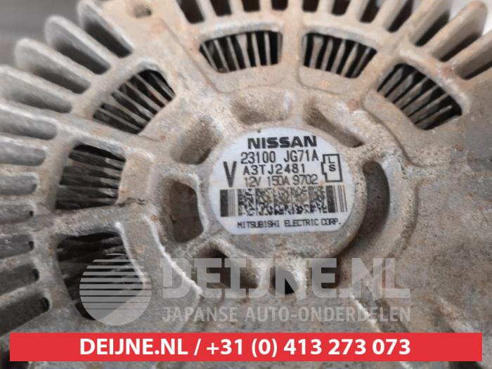 Dynamo van een Nissan X-Trail (T31) 2.0 XE,SE,LE dCi 16V 4x4 2009