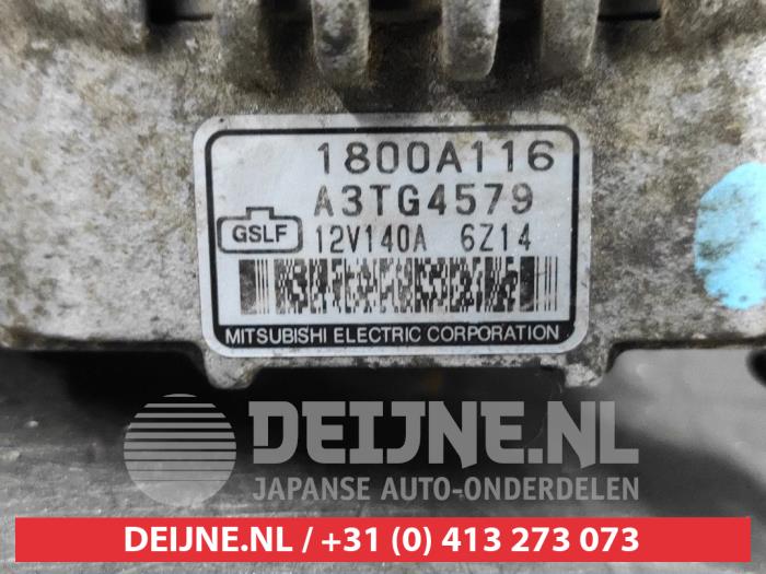 Dynamo van een Mitsubishi Pajero Hardtop (V6/7) 3.2 DI-D 16V 2007