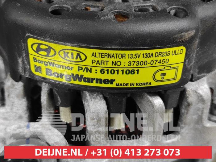 Dynamo van een Hyundai i20 (BC3) 1.0 T-GDI 100 12V 2021