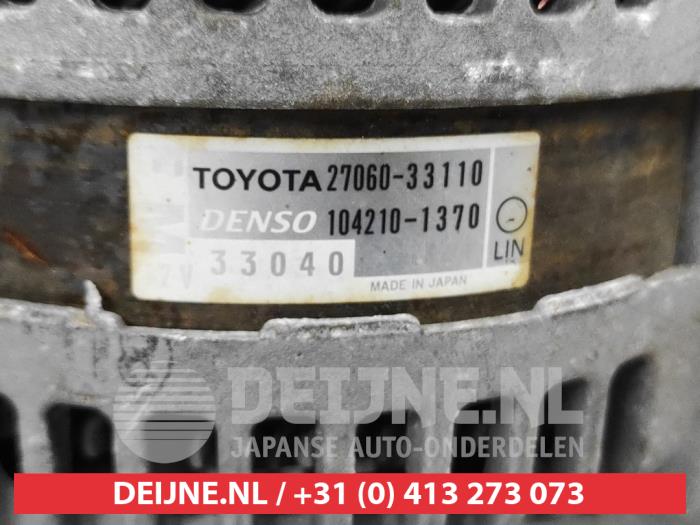 Dynamo van een Subaru Trezia 1.4D 2011