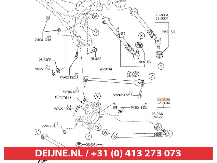 Mazda MX-5 Rear wishbone, right O740180