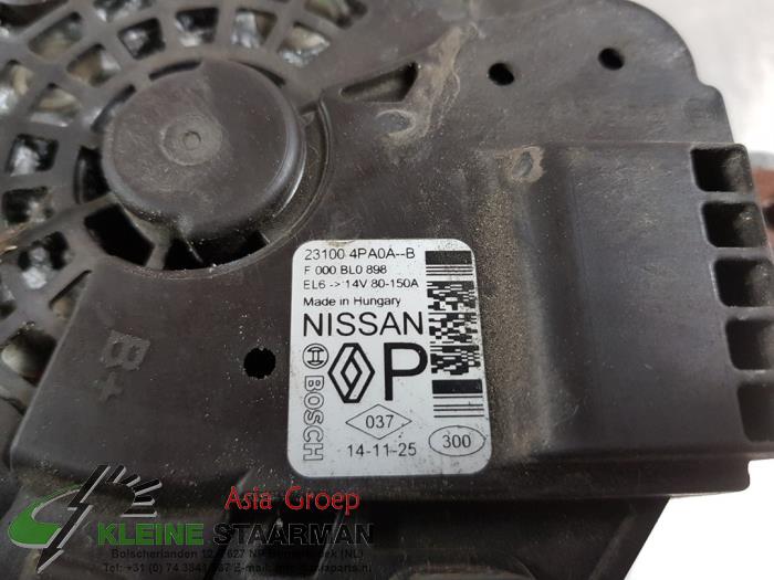 Dynamo van een Nissan Qashqai (J11) 1.6 DIG-T 163 16V 2015