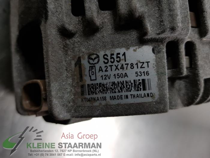 Dynamo van een Mazda CX-3 (DJ/DK) 1.5 Skyactiv D 105 16V 2017