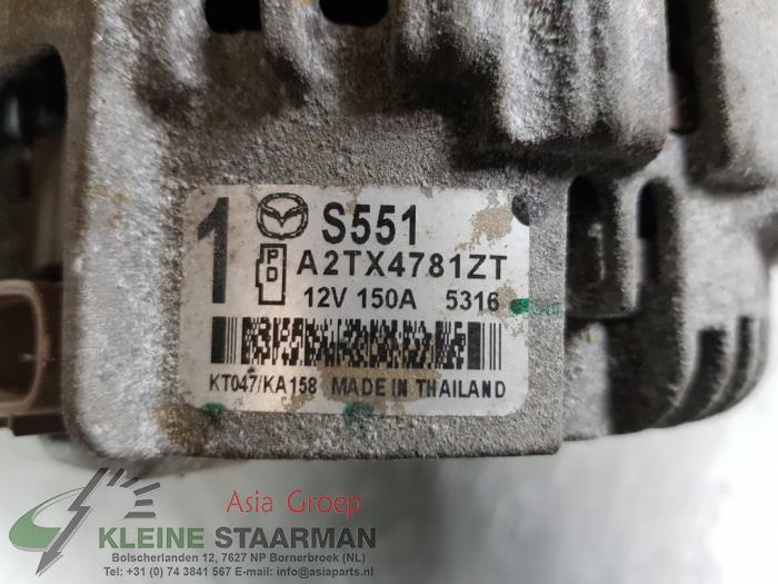 Dynamo van een Mazda CX-3 (DJ/DK) 1.5 Skyactiv D 105 16V 2016