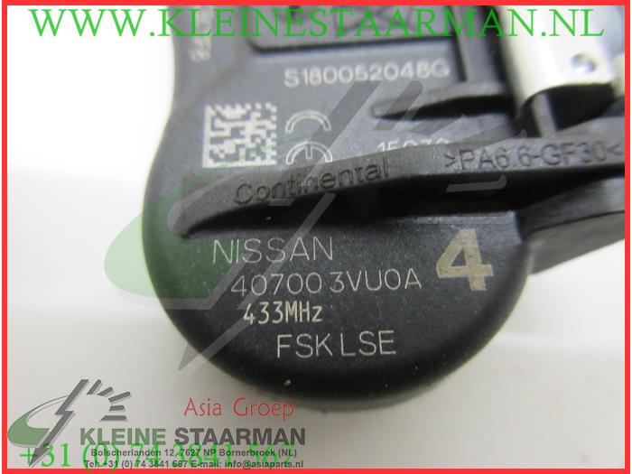 Bandenspanningsensor van een Nissan Qashqai (J11) 1.6 DIG-T 163 16V 2015