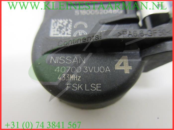 Bandenspanningsensor van een Nissan Qashqai (J11) 1.6 DIG-T 163 16V 2015