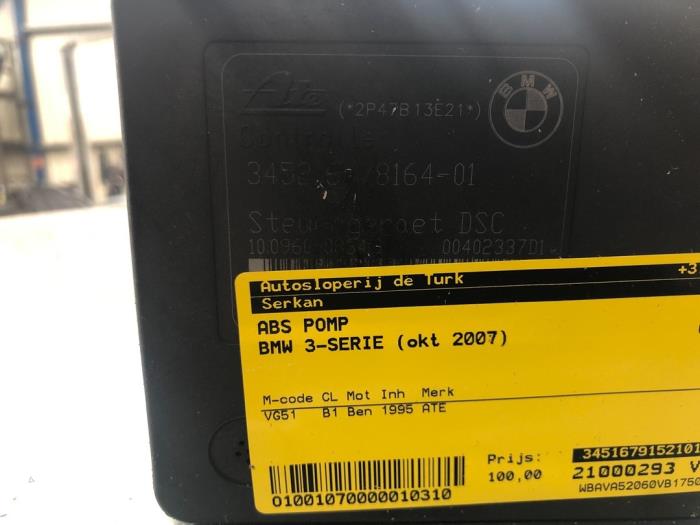 Gebruikte ABS Pomp BMW 3 serie (E90) 318i 16V Prijs € 54,45 Inclusief btw aangeboden door Autosloperij de Turk