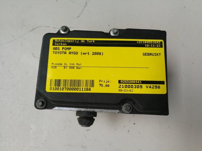 Gebruikte ABS Pomp Toyota Aygo (B10) 1.0 12V VVT-i Prijs € 3,63 Inclusief btw aangeboden door Autosloperij de Turk