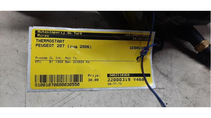 Thermostaat van een Peugeot 207/207+ (WA/WC/WM) 1.4 16V 2006