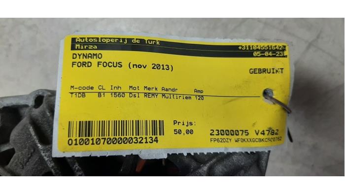Alternator van een Ford Focus 3 1.6 TDCi 115 2013