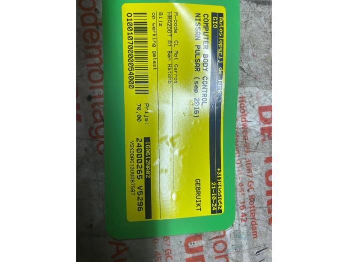 Computer Body Control van een Nissan Pulsar (C13) 1.2 DIG-T 16V 2016