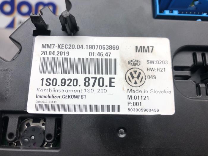 Tellerklok van een Volkswagen Up! (121) 1.0 12V EcoFuel 2019