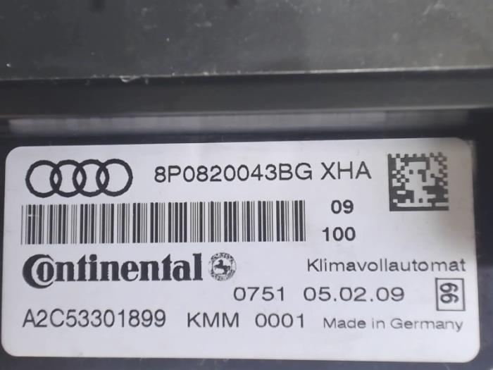 Kachel Bedieningspaneel van een Audi A3 Sportback (8PA) 1.8 TFSI 16V 2009