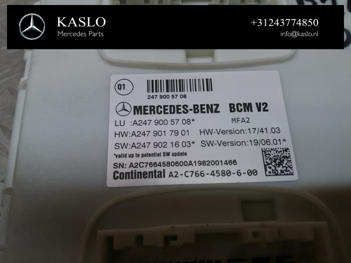Computer Body Control van een Mercedes-Benz B (W247) 2.0 B-200d 2019