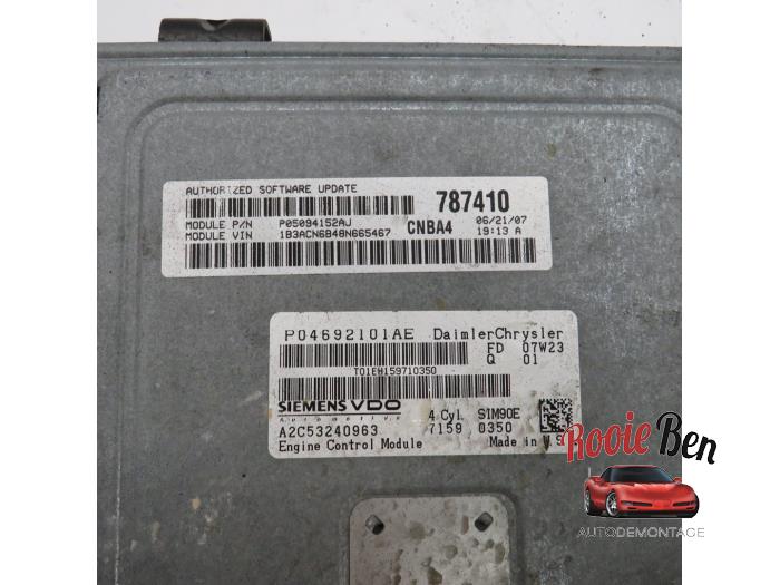 Computer Motormanagement van een Dodge Avenger (JS) 2.0 16V 2008