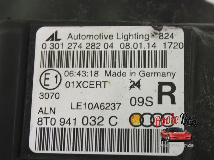 Koplamp rechts van een Audi A5 Cabrio (8F7) 3.0 TDI V6 24V Quattro 2014
