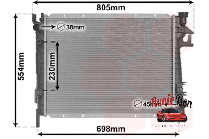 Nieuwe Radiateur Dodge Ram 3500 Standard Cab (DR/DH/D1/DC/DM) 4.7 V8 1500 4x2 Extended Crew Cab Prijs € 302,50 Inclusief btw aangeboden door Rooie Ben autodemontage