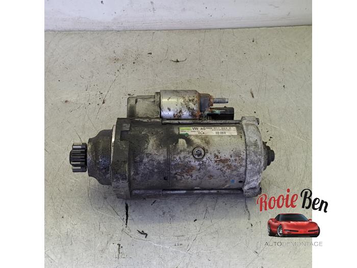 Startmotor van een Volkswagen Polo V (6R) 1.2 TDI 12V BlueMotion 2011