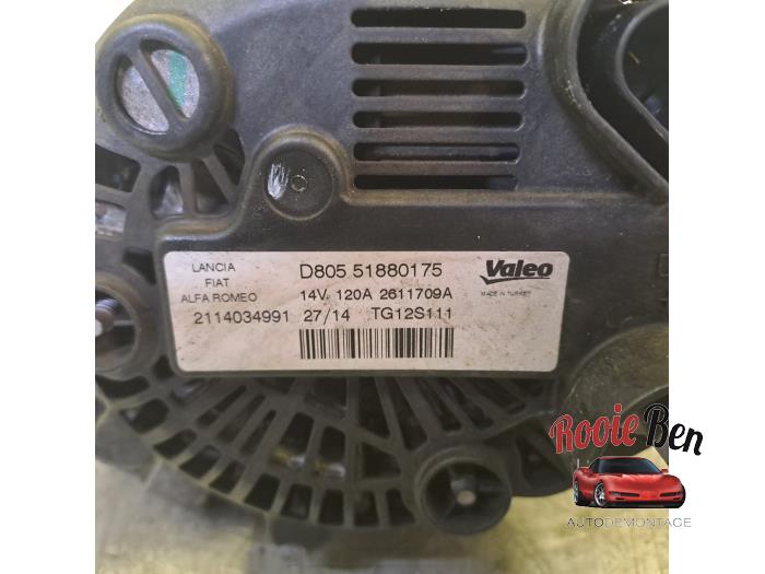 Dynamo van een Fiat Punto III (199) 1.3 JTD Multijet 80 16V 2014