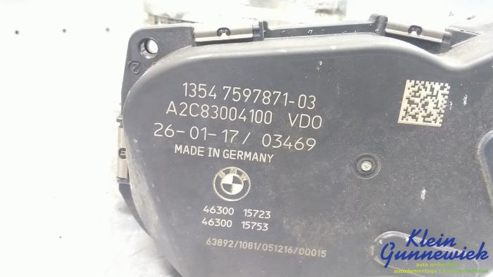 Gebruikte Gasklephuis BMW 4-Serie Prijs € 42,00 Margeregeling aangeboden door Klein Gunnewiek Autodemontage & Motorentechniek