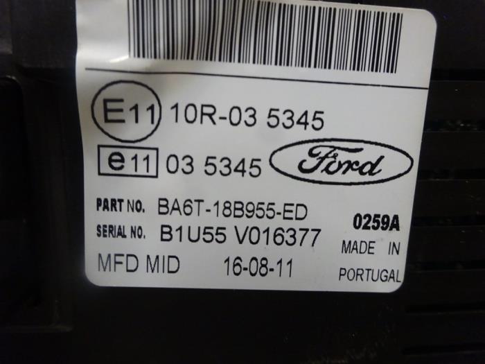 Display Interieur van een Ford Fiesta 6 (JA8) 1.6 TDCi 16V 95 2012