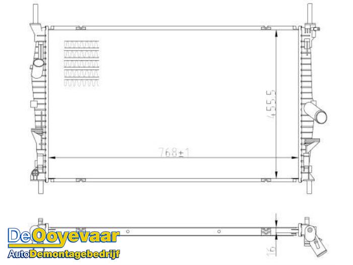 Gebruikte Radiateur Ford Transit Custom 2.2 TDCi 16V FWD Prijs € 29,99 Margeregeling aangeboden door Autodemontagebedrijf De Ooyevaar