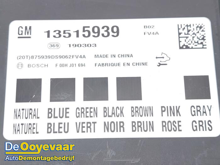 Computer Body Control van een Opel Corsa E 1.0 SIDI Turbo 12V 2019