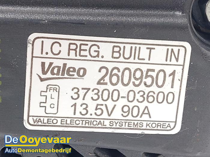 Dynamo van een Kia Rio III (UB) 1.2 CVVT 16V 2014