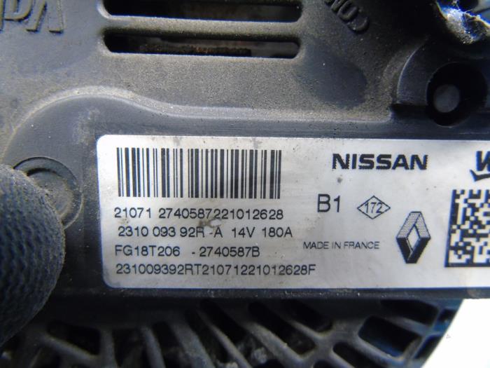 Dynamo van een Dacia Dokker Express (8S) 1.5 Blue dCi 95 2021