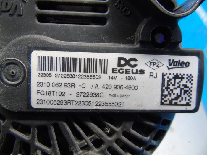 Dynamo van een Renault Express 1.5 dCi 95 2023