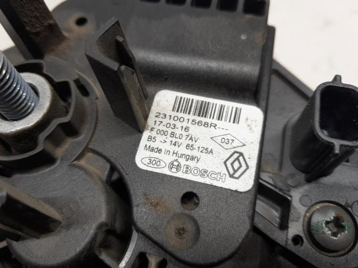 Dynamo van een Dacia Duster (HS) 1.6 SCe 115 16V 2017