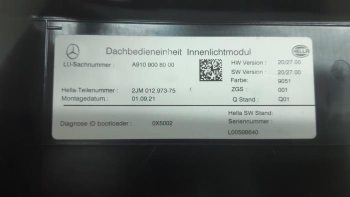 Binnenverlichting voor van een Mercedes-Benz Sprinter 3,5t (907.6/910.6) 314 CDI 2.1 D FWD 2021