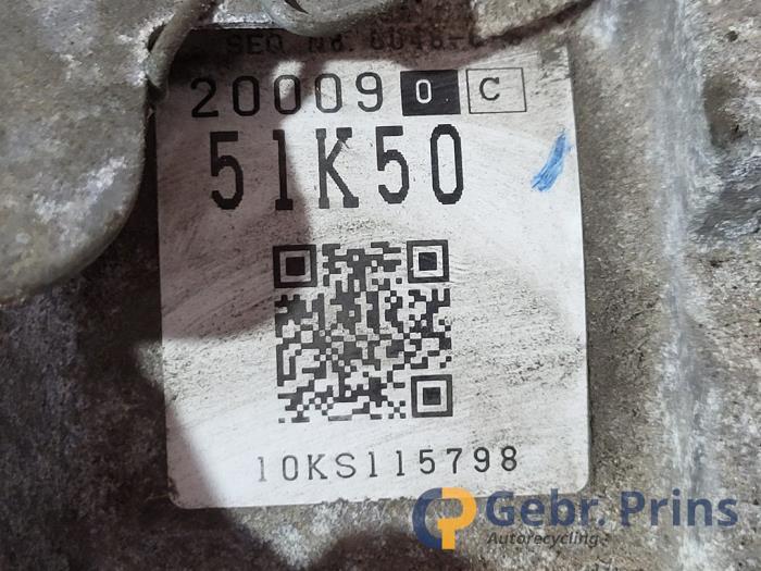 Versnellingsbak van een Opel Agila (B) 1.2 16V 2011