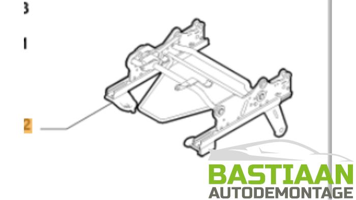 Stoelframe van een Fiat Panda (169) 1.1 Fire 2009