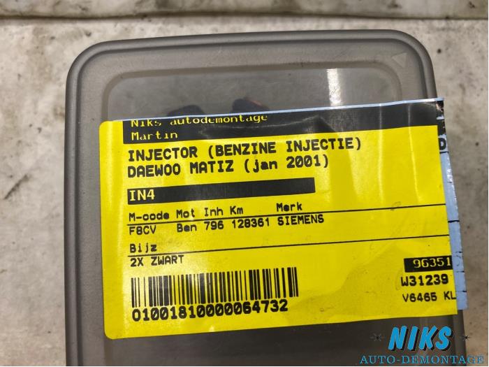 Injector (benzine injectie) van een Daewoo Matiz 0.8 S,SE 2001