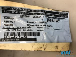 Dynamo van een Renault Megane Break/Grandtour (KA) 1.9 dCi 2003